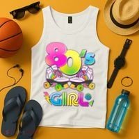 Retro 80's Girl Cute Roller Skates Tank Top thumb 4