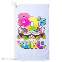Retro 80's Girl Cute Roller Skates Golf Towel thumb 0