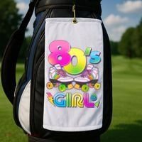 Retro 80's Girl Cute Roller Skates Golf Towel thumb 2