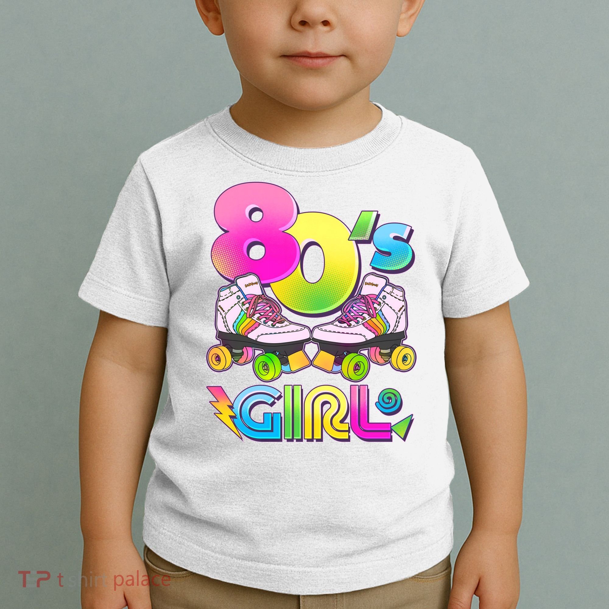 Retro 80's Girl Cute Roller Skates Toddler T-Shirt