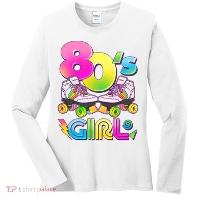 Retro 80's Girl Cute Roller Skates Women's Long Sleeve Shirt