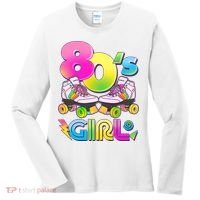 Retro 80's Girl Cute Roller Skates Women's Long Sleeve Shirt thumb 0