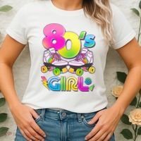 Retro 80's Girl Cute Roller Skates Women's T-Shirt thumb 2