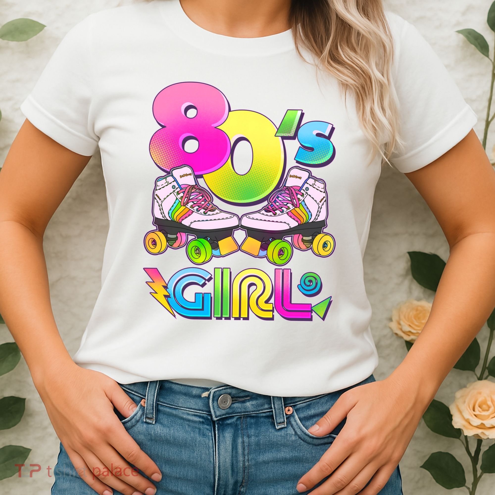 Retro 80's Girl Cute Roller Skates Women's T-Shirt