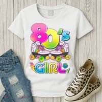 Retro 80's Girl Cute Roller Skates Women's T-Shirt thumb 3