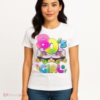 Retro 80's Girl Cute Roller Skates Women's T-Shirt thumb 4