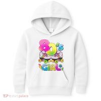 Retro 80's Girl Cute Roller Skates Kids Hoodie thumb 0