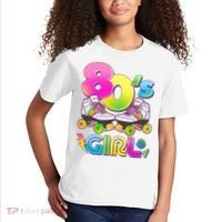 Retro 80's Girl Cute Roller Skates Kids T-Shirt thumb 2
