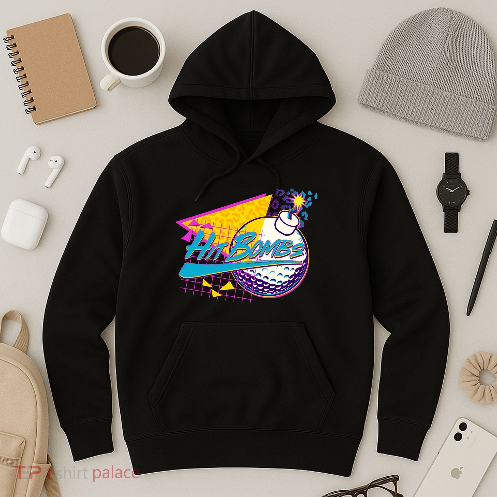 Retro 80's Hit Bombs Golfing Hoodie