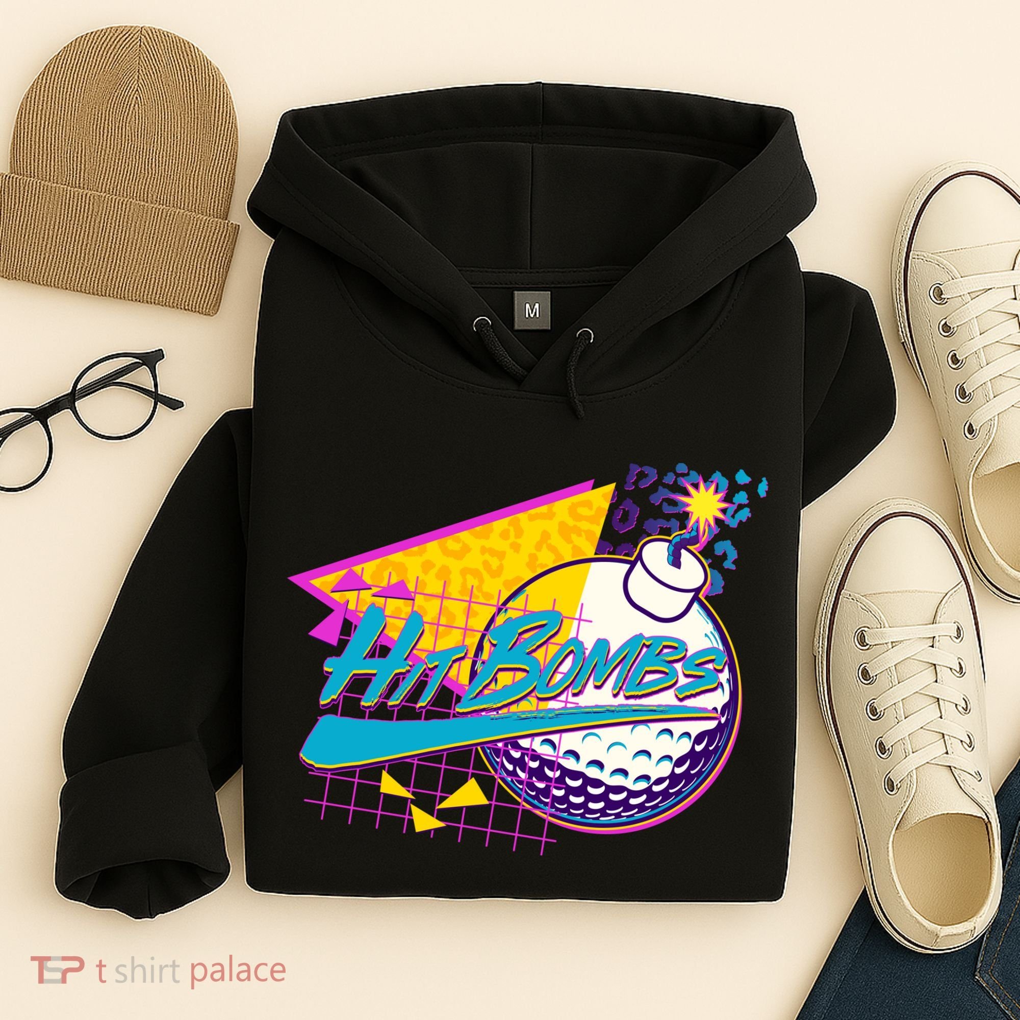 Retro 80's Hit Bombs Golfing Hoodie