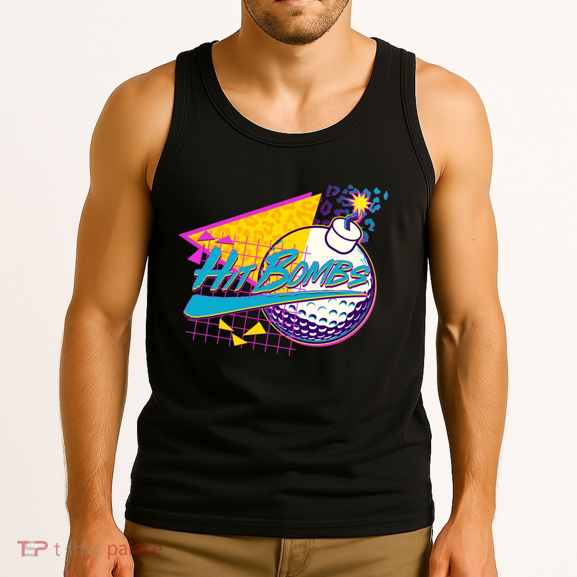 Retro 80's Hit Bombs Golfing Tank Top