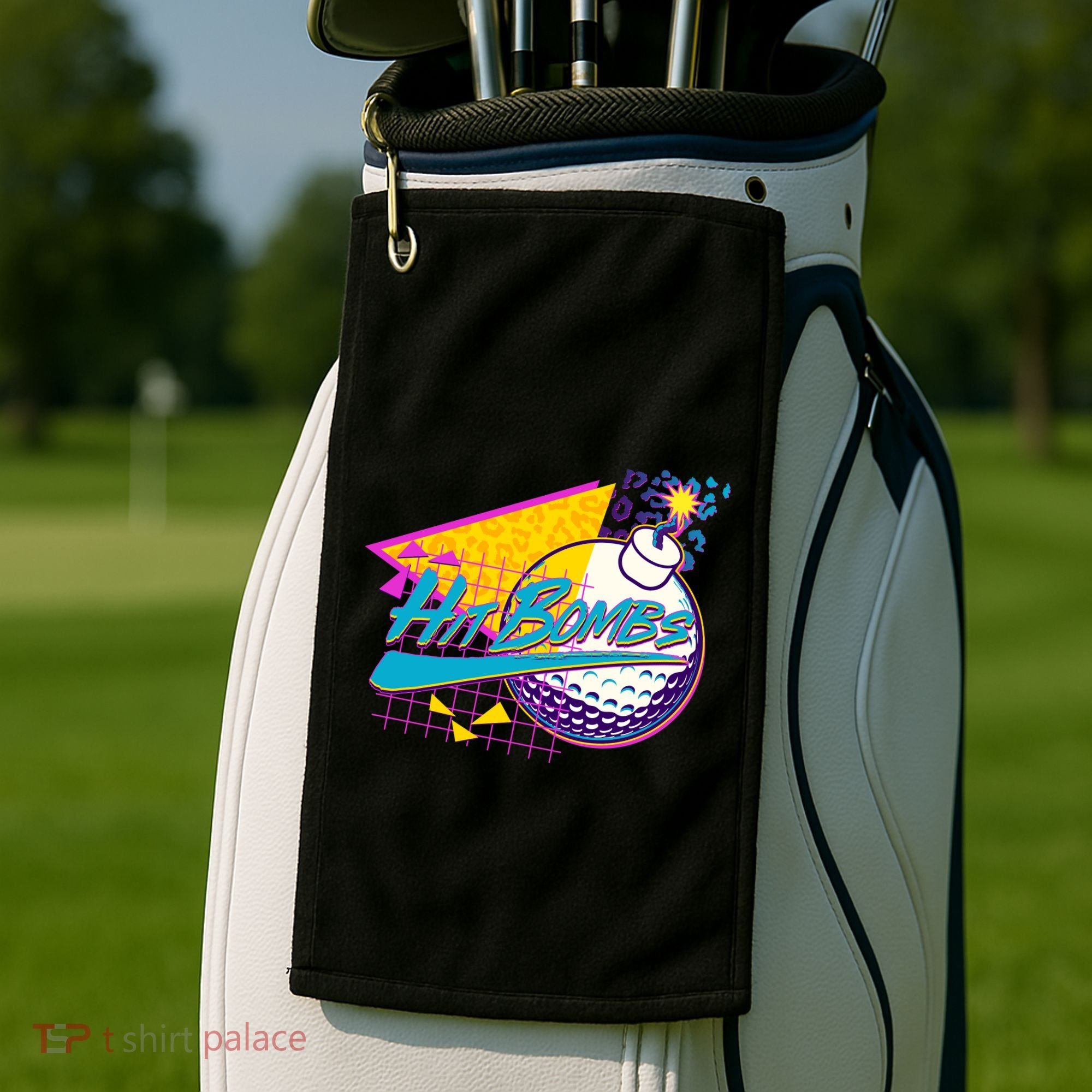 Retro 80's Hit Bombs Golfing Golf Towel