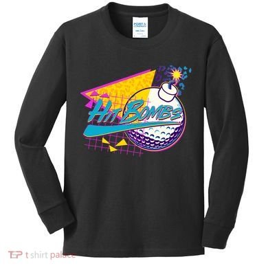 Retro 80's Hit Bombs Golfing Kids Long Sleeve Shirt