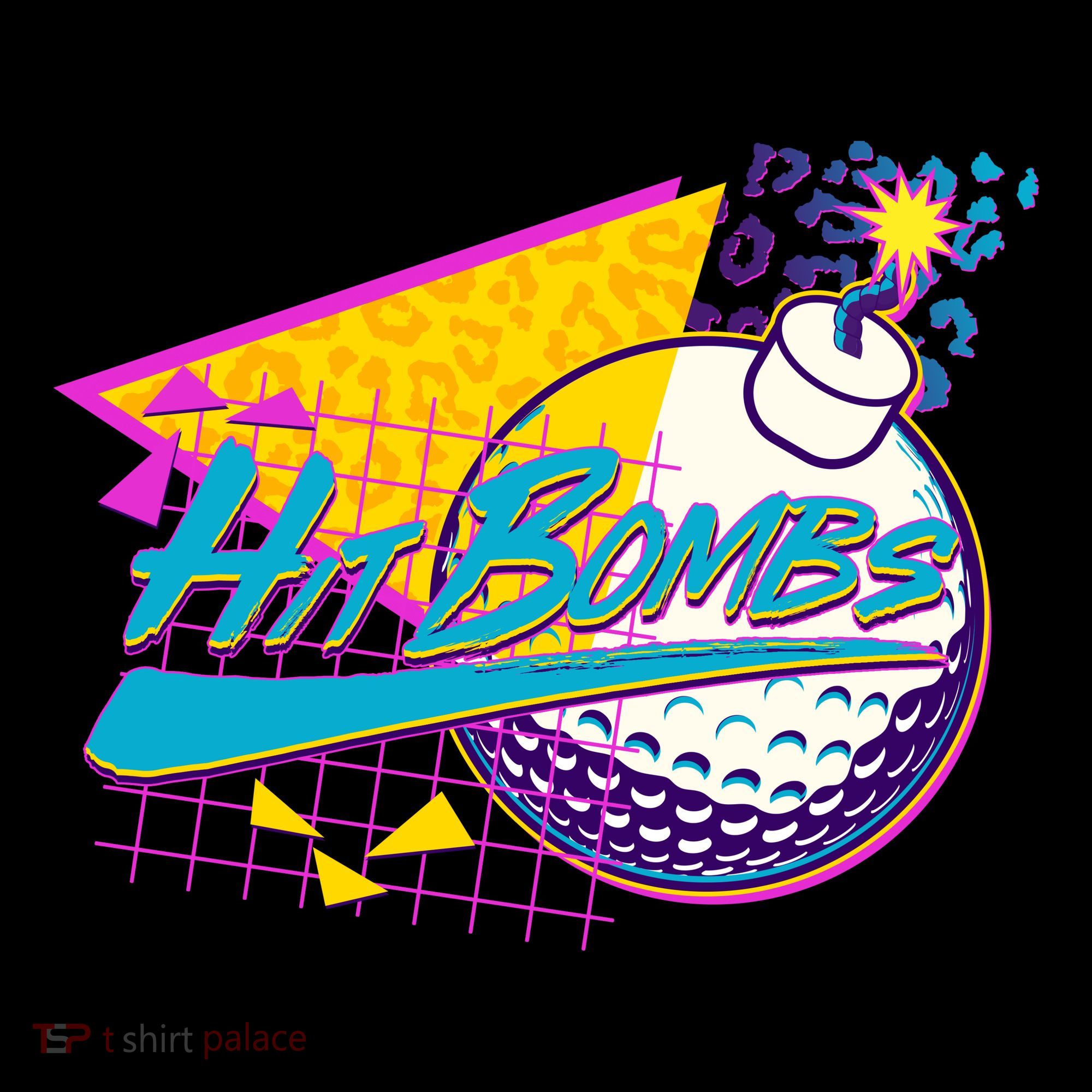 Retro 80's Hit Bombs Golfing Kids Long Sleeve Shirt
