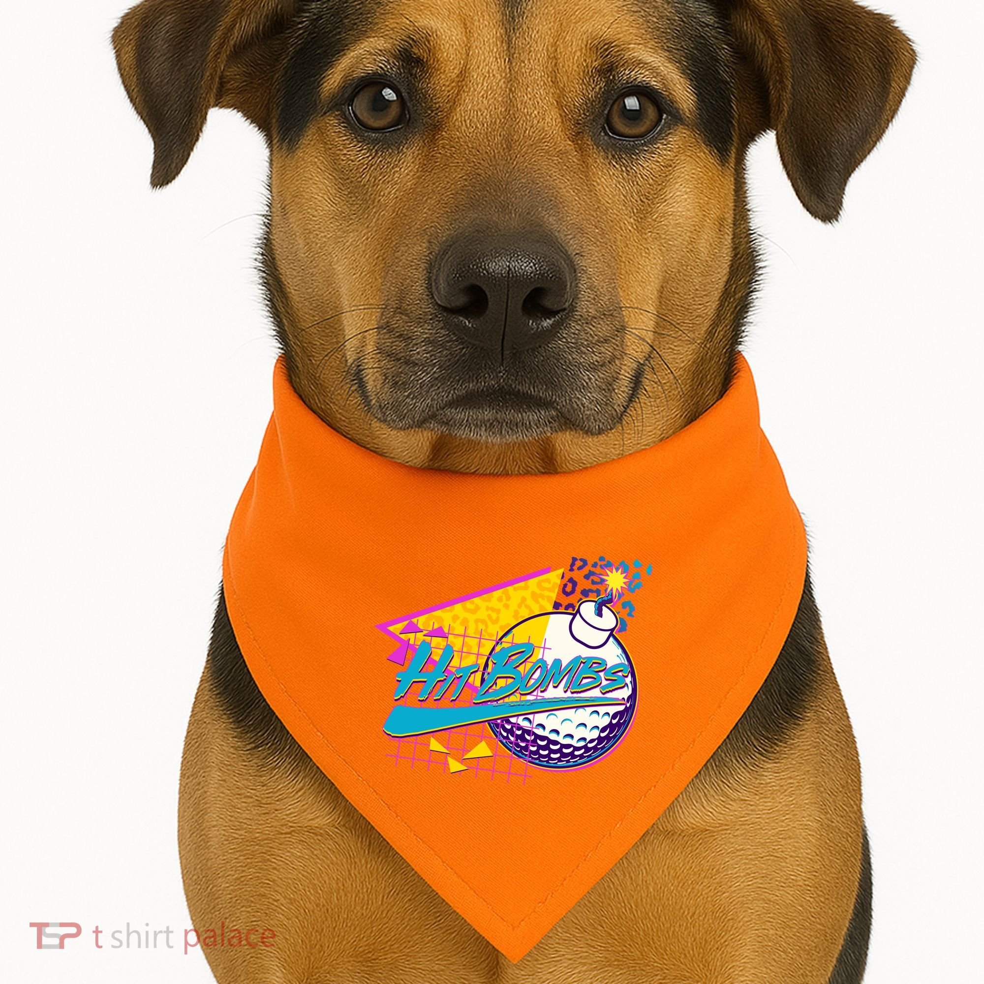 Retro 80's Hit Bombs Golfing USA-Made Doggie Bandana