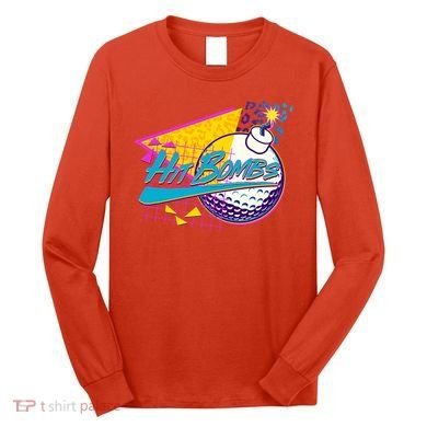 Retro 80's Hit Bombs Golfing Long Sleeve Shirt