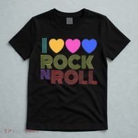 Retro 80s Hearts I Love Rock N Roll Music For Fans Young T-Shirt thumb 5