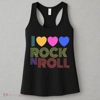 Retro 80s Hearts I Love Rock N Roll Music For Fans Young Women's Tank Top thumb 3
