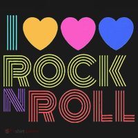Retro 80s Hearts I Love Rock N Roll Music For Fans Young Women's Tank Top thumb 5