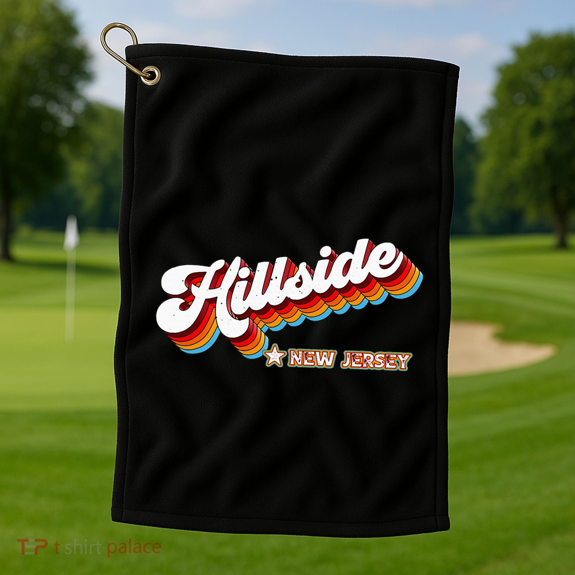 Retro 80s Hillside New Jersey Nj Golf Towel