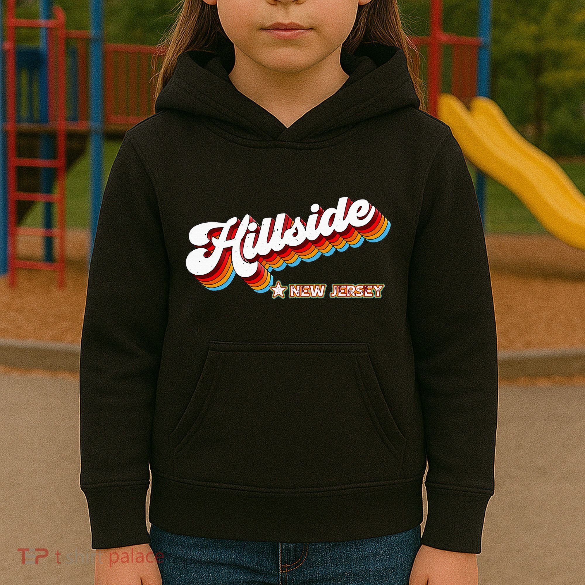 Retro 80s Hillside New Jersey Nj Kids Hoodie