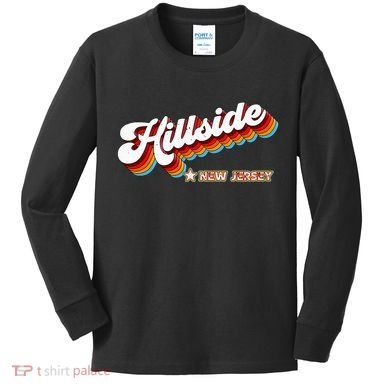 Retro 80s Hillside New Jersey Nj Kids Long Sleeve Shirt