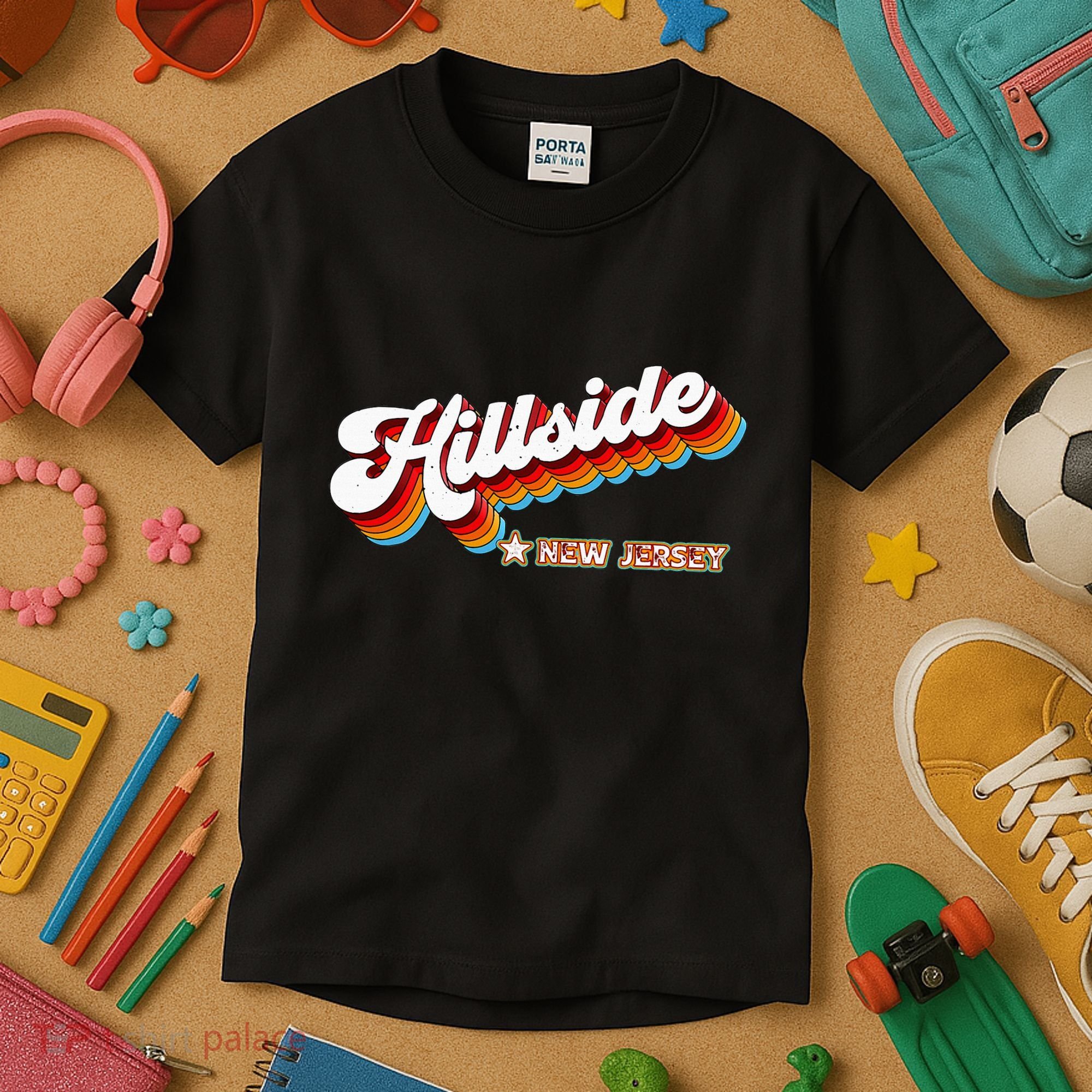 Retro 80s Hillside New Jersey Nj Kids T-Shirt