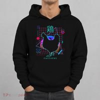 Retro 80s Japanese Chicken Aesthetic Funny Vaporwave Chicken  Hoodie thumb 0