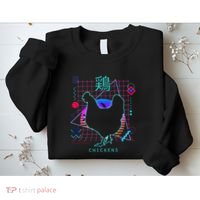 Retro 80s Japanese Chicken Aesthetic Funny Vaporwave Chicken  Sweatshirt thumb 2
