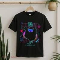 Retro 80s Japanese Chicken Aesthetic Funny Vaporwave Chicken  T-Shirt thumb 2