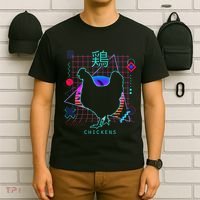 Retro 80s Japanese Chicken Aesthetic Funny Vaporwave Chicken  T-Shirt thumb 6