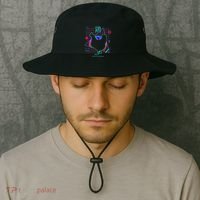 Retro 80s Japanese Chicken Aesthetic Funny Vaporwave Chicken  Bucket Hat thumb 2