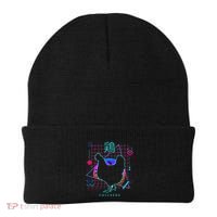 Retro 80s Japanese Chicken Aesthetic Funny Vaporwave Chicken  Beanie thumb 0