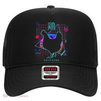 Retro 80s Japanese Chicken Aesthetic Funny Vaporwave Chicken  Hat thumb 0