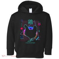Retro 80s Japanese Chicken Aesthetic Funny Vaporwave Chicken  Toddler Hoodie thumb 0