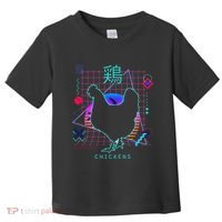 Retro 80s Japanese Chicken Aesthetic Funny Vaporwave Chicken  Toddler T-Shirt thumb 0