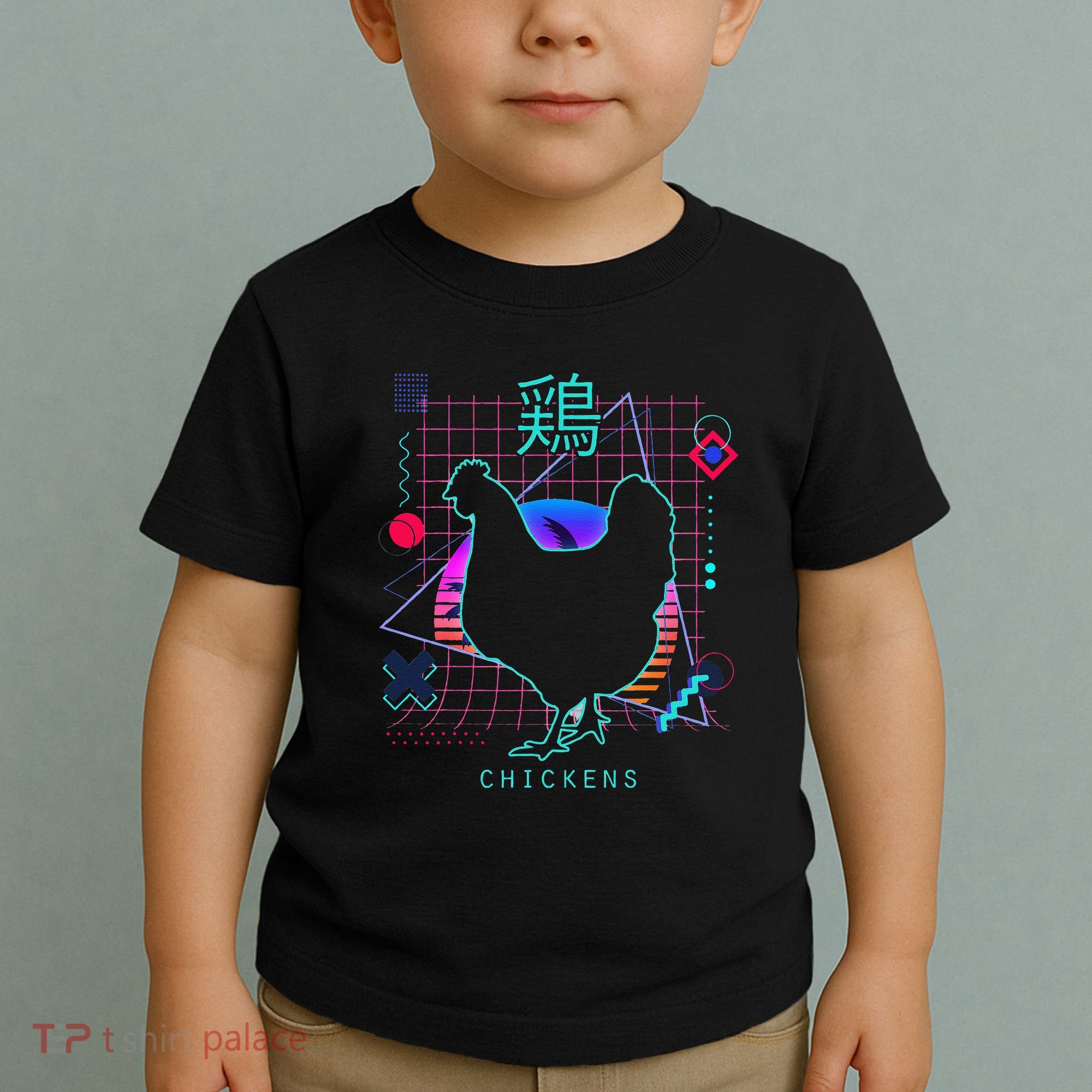 Retro 80s Japanese Chicken Aesthetic Funny Vaporwave Chicken  Toddler T-Shirt