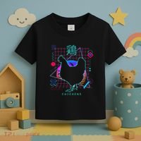 Retro 80s Japanese Chicken Aesthetic Funny Vaporwave Chicken  Toddler T-Shirt thumb 3
