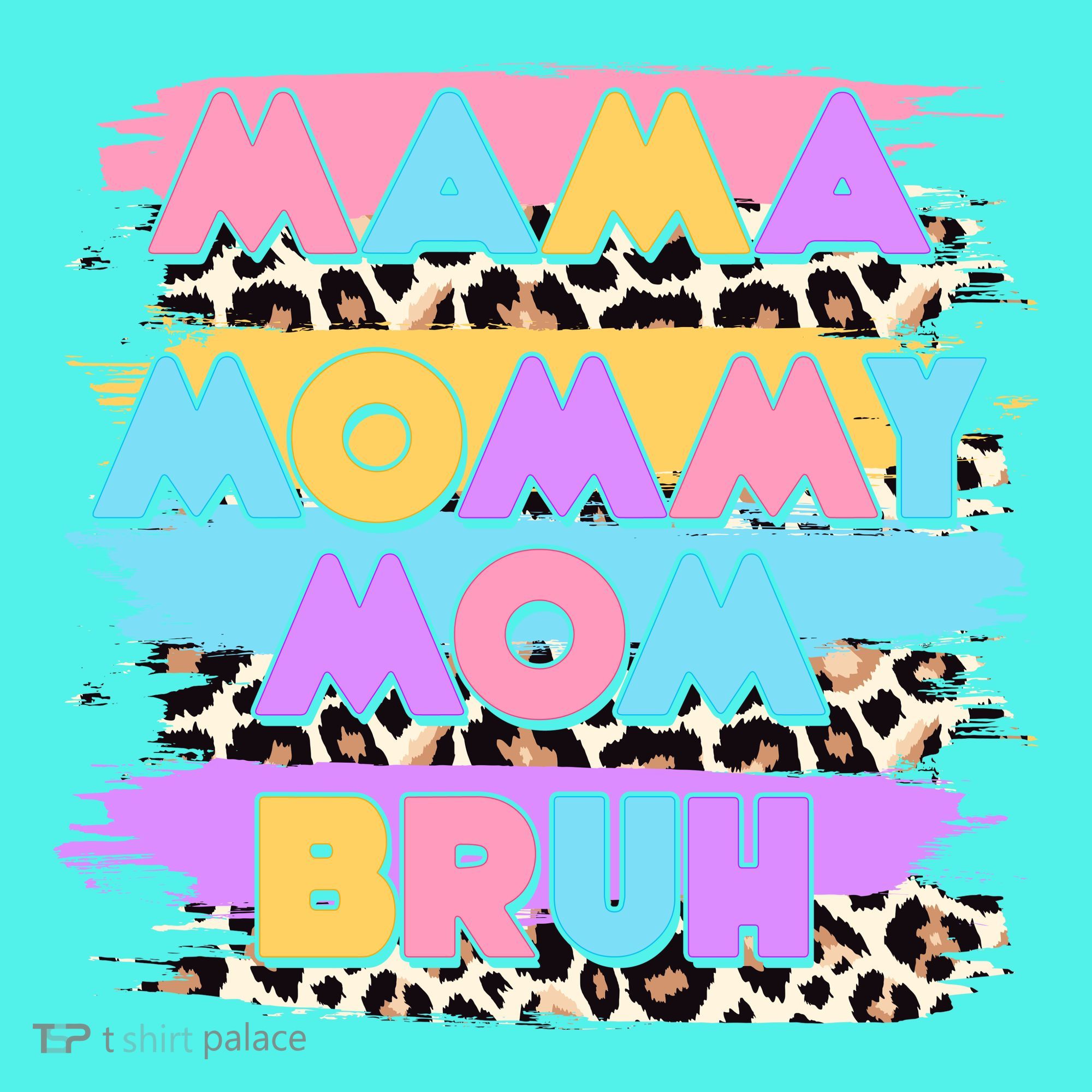Retro 80's Leopard Print Mama Mommy Mom Bruh Mousepad