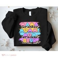 Retro 80's Leopard Print Mama Mommy Mom Bruh Sweatshirt thumb 2