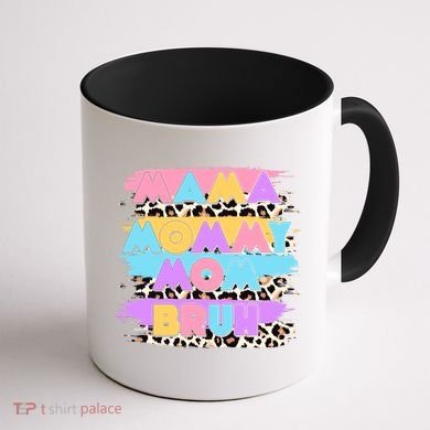 Retro 80's Leopard Print Mama Mommy Mom Bruh Coffee Mug back