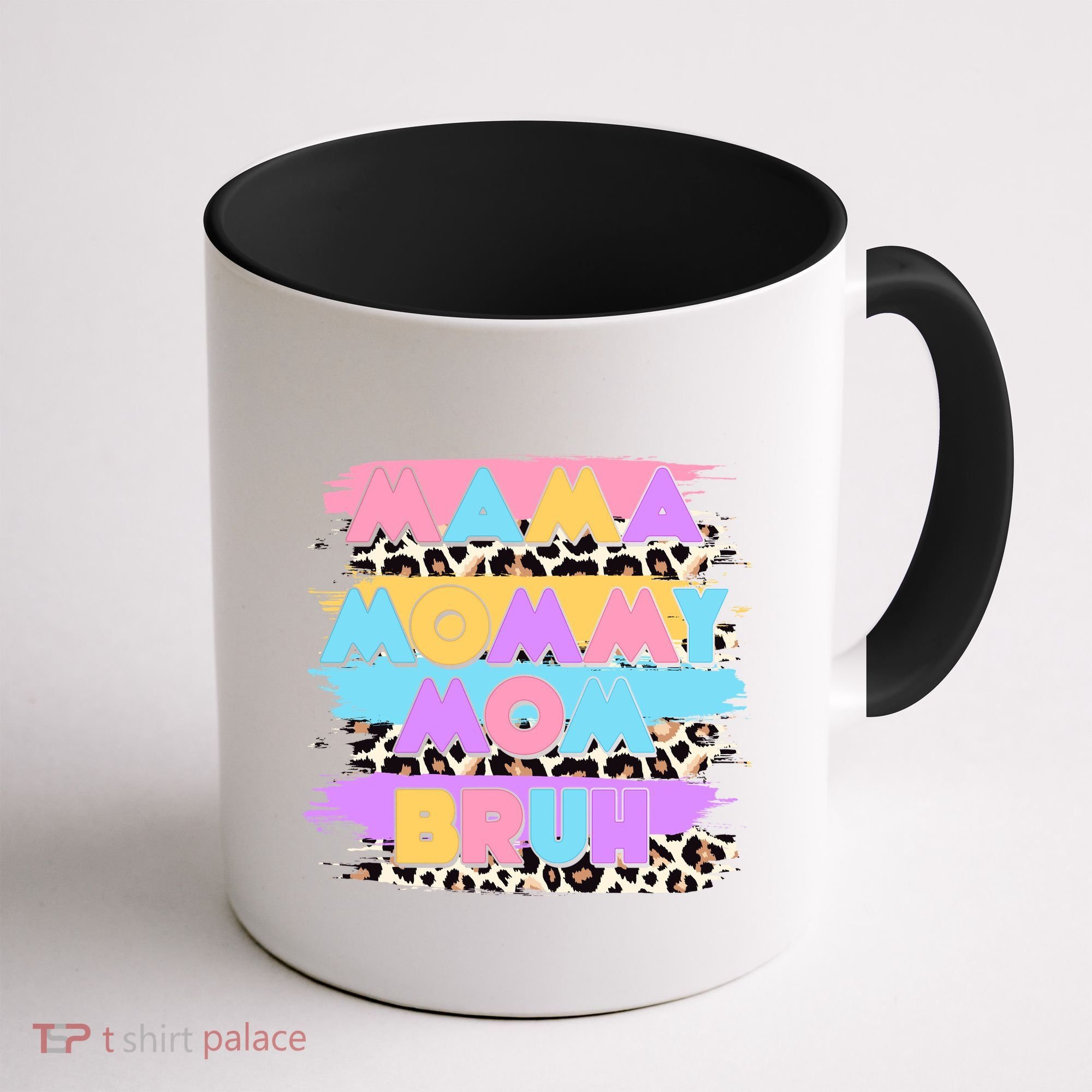 Retro 80's Leopard Print Mama Mommy Mom Bruh Coffee Mug