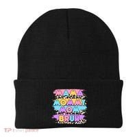 Retro 80's Leopard Print Mama Mommy Mom Bruh Beanie thumb 0