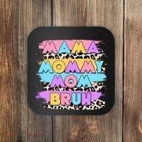 Retro 80's Leopard Print Mama Mommy Mom Bruh Coaster thumb 0