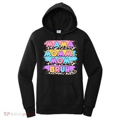 Retro 80's Leopard Print Mama Mommy Mom Bruh Women's Hoodie