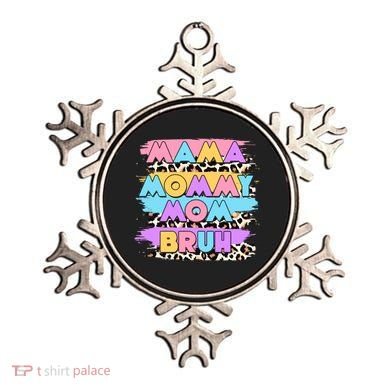 Retro 80's Leopard Print Mama Mommy Mom Bruh Ornament