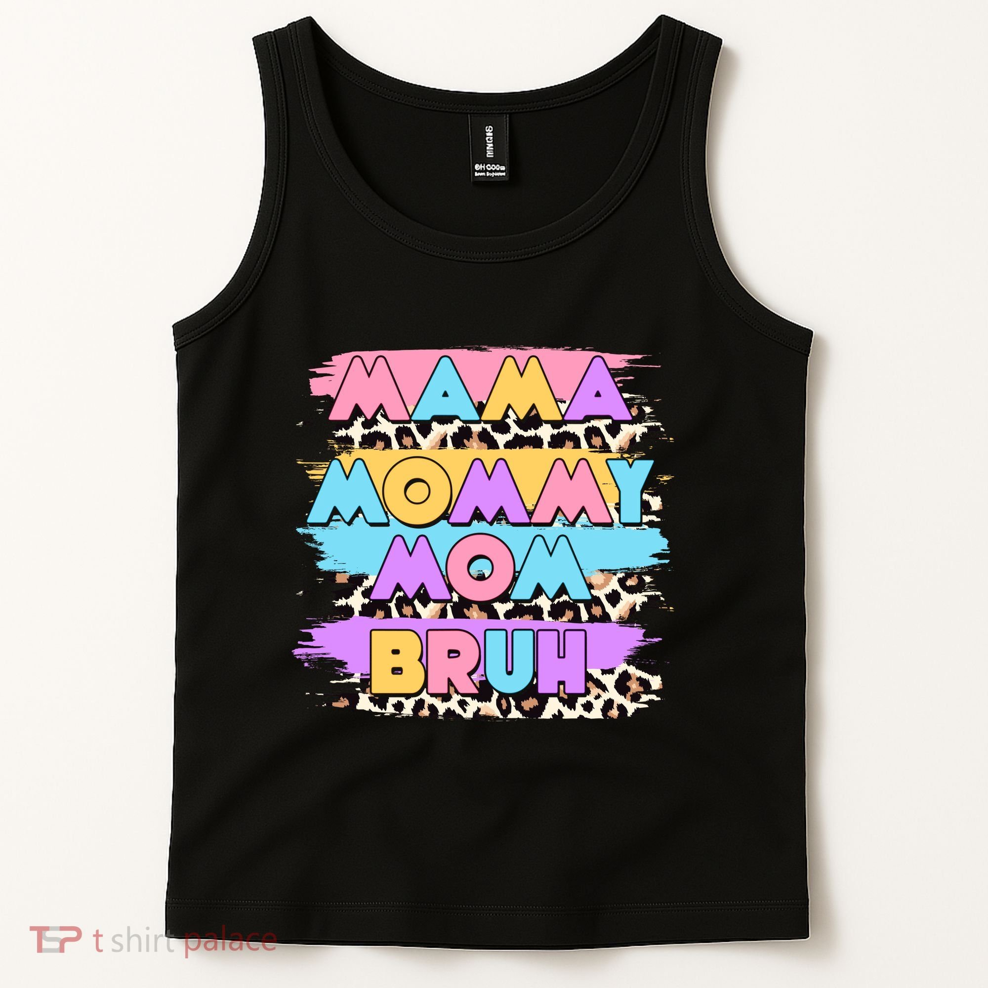 Retro 80's Leopard Print Mama Mommy Mom Bruh Tank Top