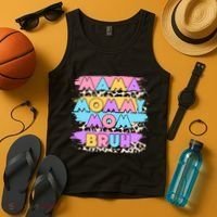 Retro 80's Leopard Print Mama Mommy Mom Bruh Tank Top thumb 4