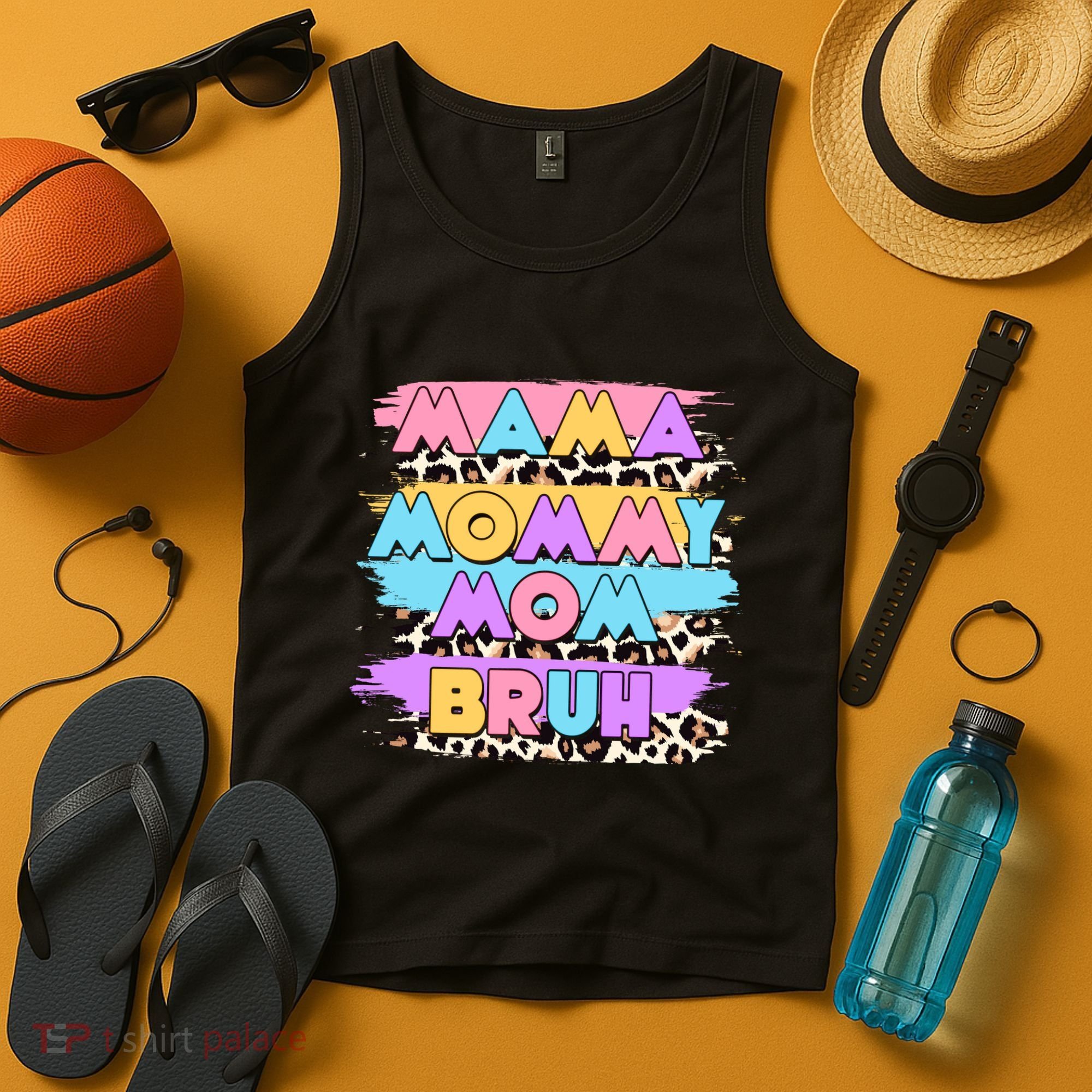 Retro 80's Leopard Print Mama Mommy Mom Bruh Tank Top