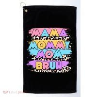Retro 80's Leopard Print Mama Mommy Mom Bruh Golf Towel thumb 0